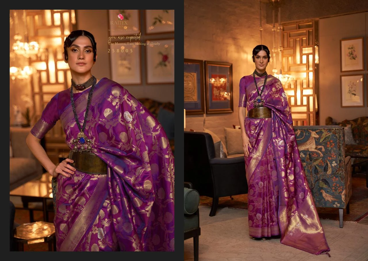 Rajtex 258000 Series Handloom Weaving Wholesale Fancy Sarees Catalog — Wholesale Sarees, rajtex wholesale from Surat - Gallery Image 11